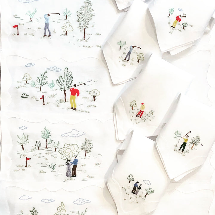 Golf Anyone? Set of 8 - Loro Lino Fine Linens