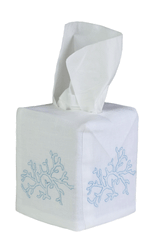 Coral Tissue Box Cover - Loro Lino Fine Linens
