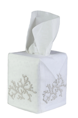 Coral Tissue Box Cover - Loro Lino Fine Linens