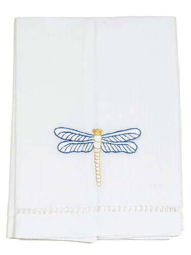Hamptons Dragonfly Tip Towel - Loro Lino Fine Linens