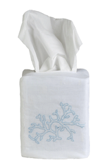 Coral Tissue Box Cover - Loro Lino Fine Linens