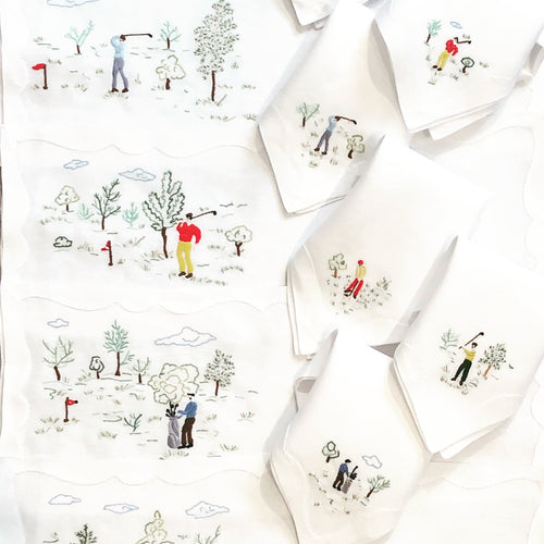 Golf Anyone? Set of 8 - Loro Lino Fine Linens