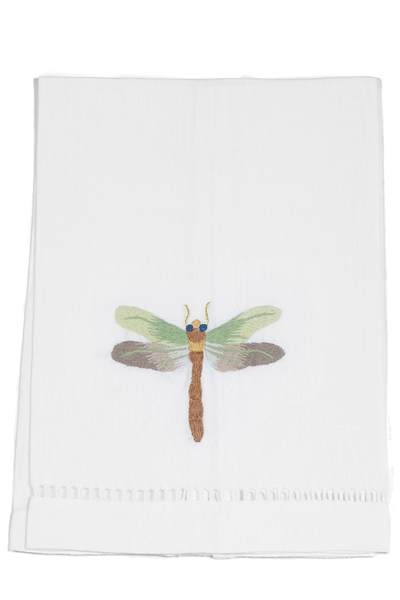 Dragonfly Lotus hand towel set custom embroidered personalized
