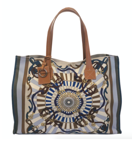 Fabulous Tote Florence in Blue Rani Arabella - Loro Lino Fine Linens