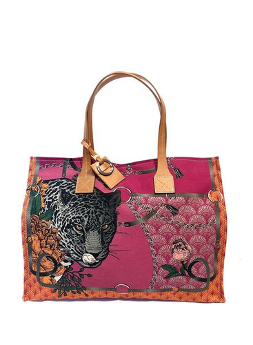 Fabulous Tote Leopard Rose Rani Arabella - Loro Lino Fine Linens